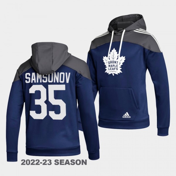 Toronto Maple Leafs Ilya Samsonov Stylish Blue AEROREADY Pullover 2022-23 Hoodie