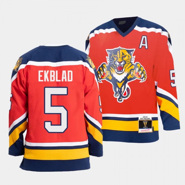 Aaron Ekblad Florida Panthers 95-96 Authentic Blue Line Red #5 Jersey Mitchell Ness