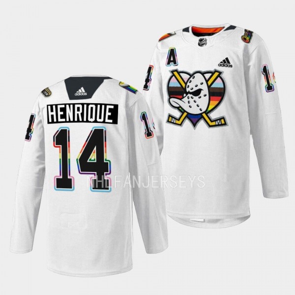 Anaheim Ducks Pride Night 2023 Adam Henrique #14 W...