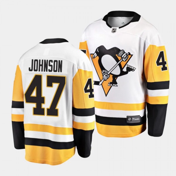 Pittsburgh Penguins Adam Johnson Away White Breaka...