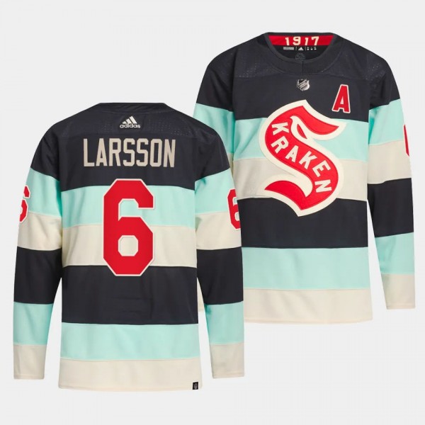 Seattle Kraken 2024 NHL Winter Classic Adam Larsson #6 Blue Primegreen Jersey Men's