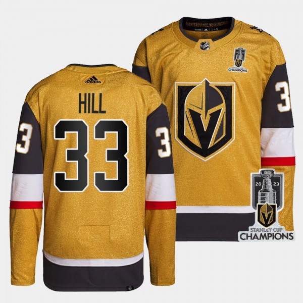Vegas Golden Knights 2023 Stanley Cup Champions Adin Hill #33 Gold Authentic Home Jersey Men's
