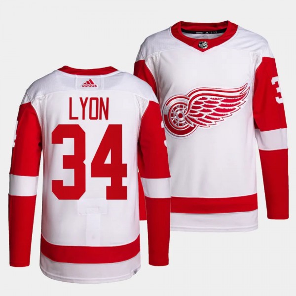 Detroit Red Wings Primegreen Alex Lyon #34 White J...