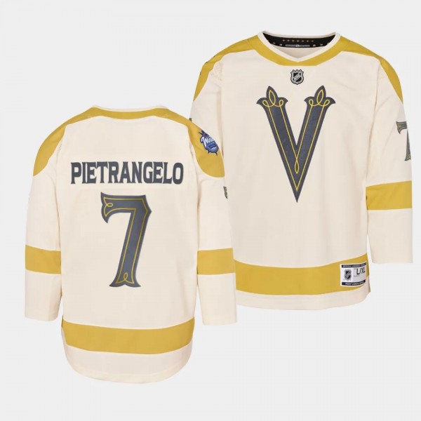 Alex Pietrangelo Vegas Golden Knights Youth Jersey 2024 NHL Winter Classic Cream Premier Player Jersey