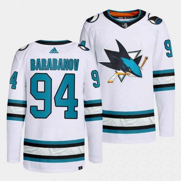 Alexander Barabanov #94 San Jose Sharks 2022-23 Away White Jersey Primegreen Authentic