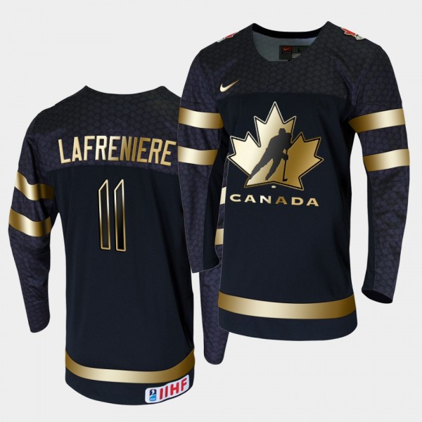 Canada Alexis Lafreniere 2020 IIHF World Junior Ice Hockey Champions Black Limited Jersey
