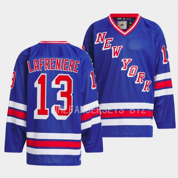 Alexis Lafreniere New York Rangers Team Classics Royal #13 Jersey 1979 Hockey