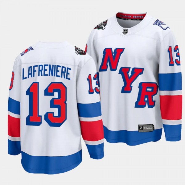 2024 NHL Stadium Series Alexis Lafreniere Jersey New York Rangers White #13 Breakaway Player Men's