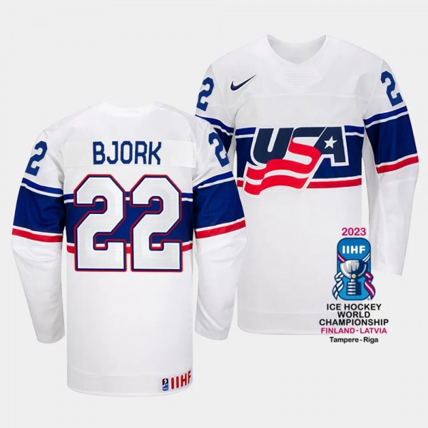 USA 2023 IIHF World Championship Anders Bjork #22 ...
