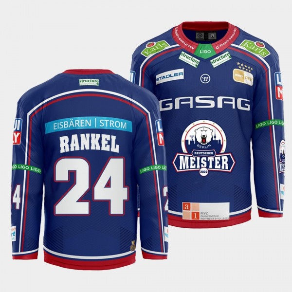 Eisbaren Berlin Andre Rankel #24 Jersey Men's Blue Home Hockey Shirt