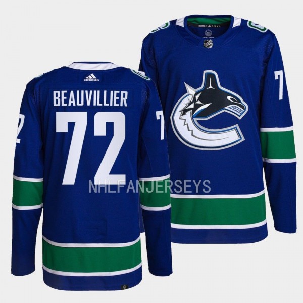 Anthony Beauvillier Vancouver Canucks Authentic Primegreen Blue #72 Home Jersey Men's