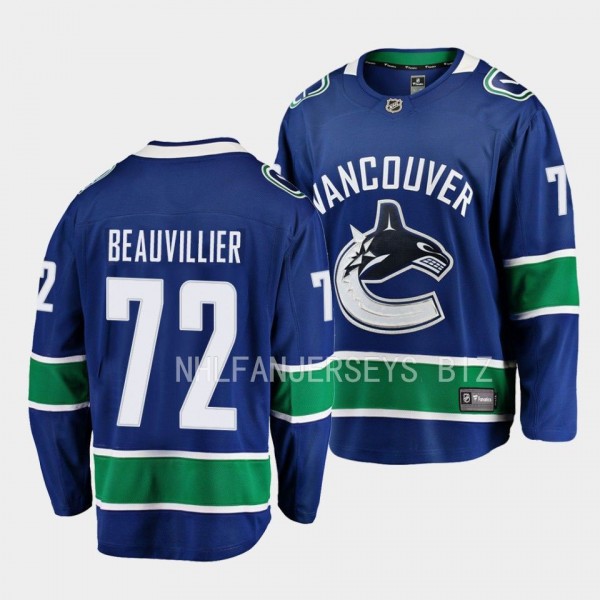 Anthony Beauvillier Vancouver Canucks Home Blue #72 Breakaway Player Jersey Men's