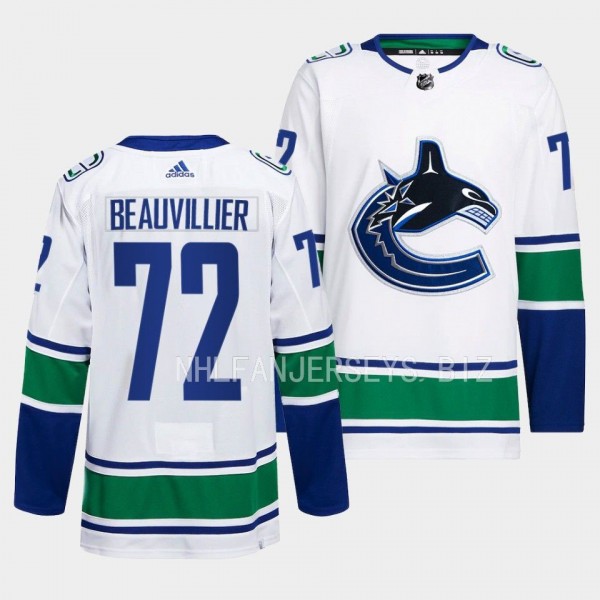 Anthony Beauvillier Vancouver Canucks Primegreen Authentic White #72 Away Jersey Men's