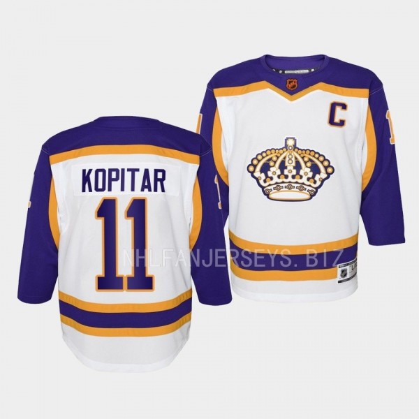 Los Angeles Kings Anze Kopitar 2022 Special Edition 2.0 White #11 Youth Jersey Retro