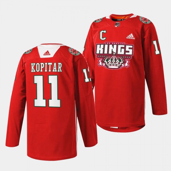 2023 X-mas Holiday Anze Kopitar Los Angeles Kings Red #11 Specialty Jersey