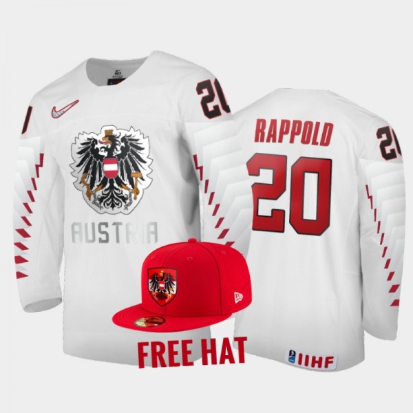 Kilian Rappold Austria Hockey White Free Hat Jerse...