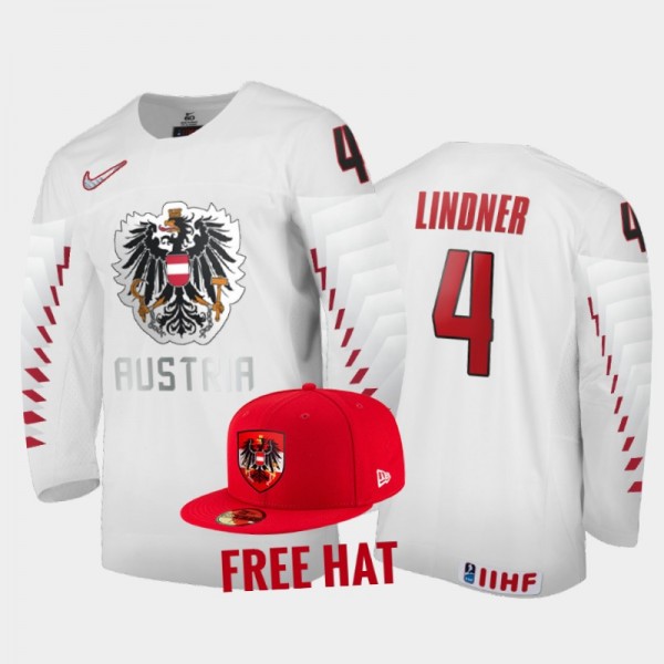 Lorenz Lindner Austria Hockey White Free Hat Jerse...