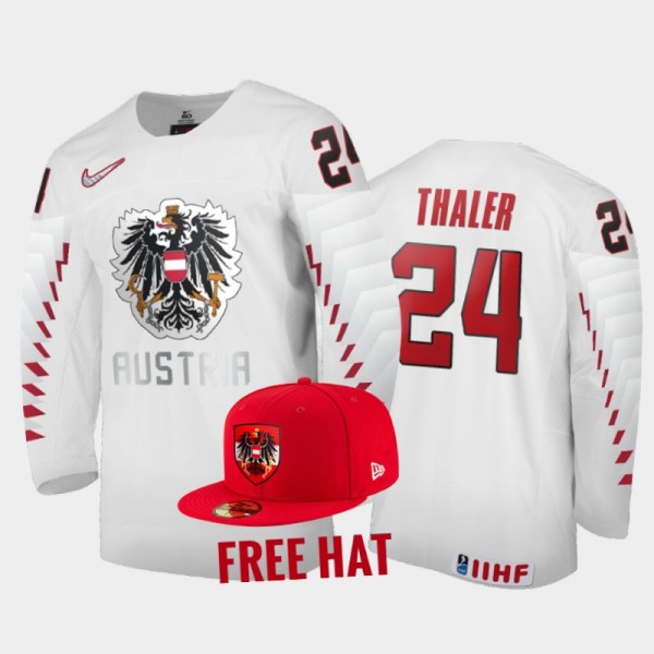 Lucas Thaler Austria Hockey White Free Hat Jersey ...
