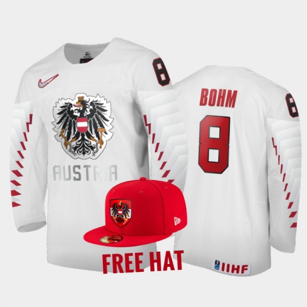 Mathias Bohm Austria Hockey White Free Hat Jersey ...