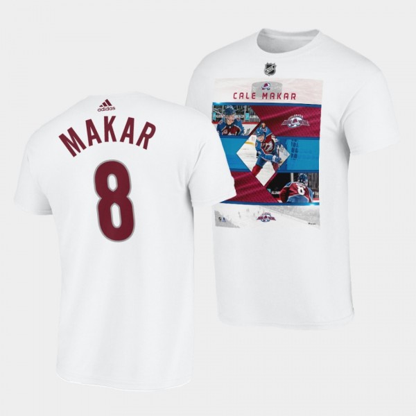 Colorado Avalanche Cale Makar Player photo Stars of Game T-Shirt #8 White