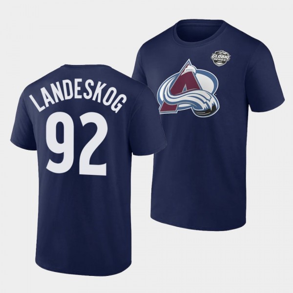 Gabriel Landeskog 2022 NHL Global Series Colorado Avalanche Navy T-Shirt