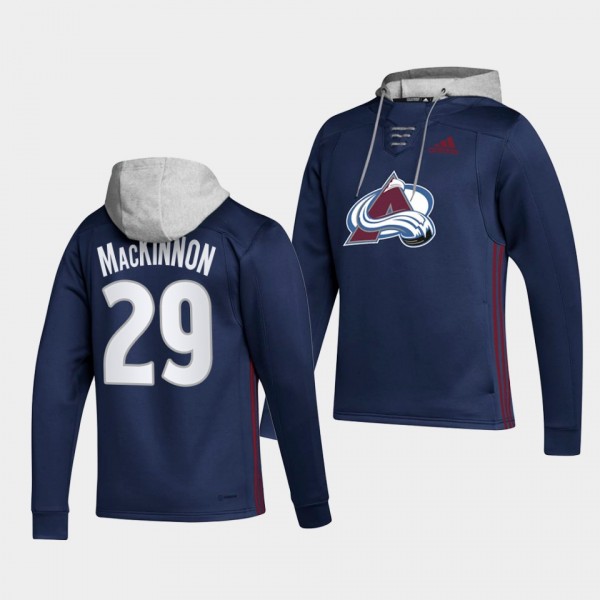 Colorado Avalanche Nathan MacKinnon Skate Navy Lace-up Hoodie