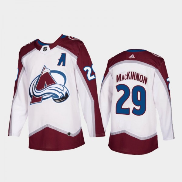 Colorado Avalanche Nathan MacKinnon #29 Road White Authentic Jersey