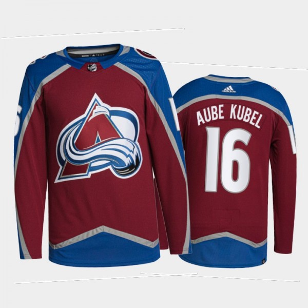 Nicolas Aube-Kubel Colorado Avalanche Authentic Pro Jersey 2021-22 Burgundy #16 Home Uniform