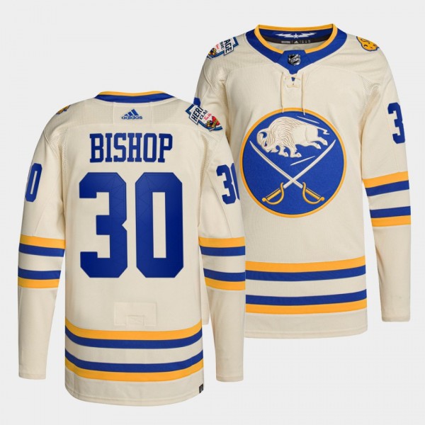 Ben Bishop #30 Sabres Away White Jersey 2022 Authentic Primegreen