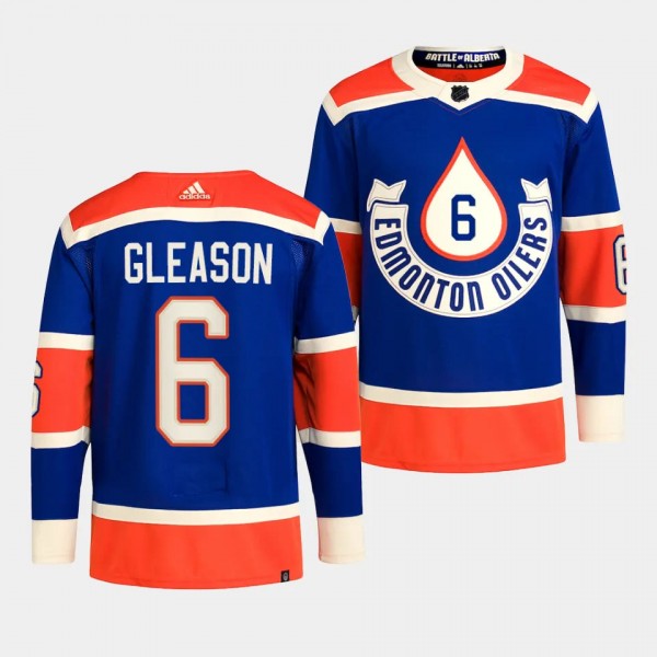 2023 NHL Heritage Classic Edmonton Oilers Ben Gleason #6 Royal Primegreen Jersey