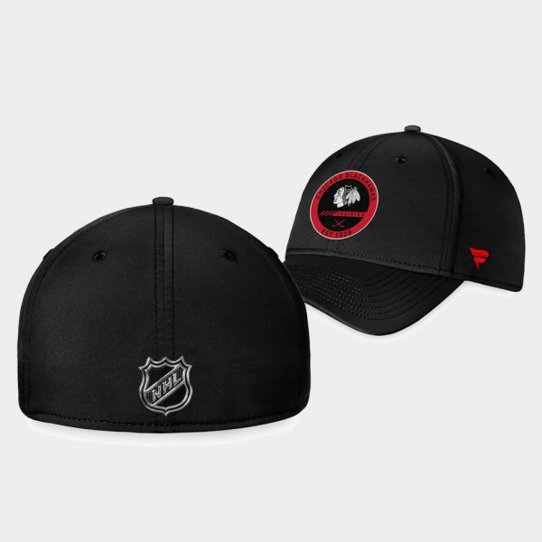 Chicago Blackhawks 2022 Training Camp Black Authentic Pro Flex Hat
