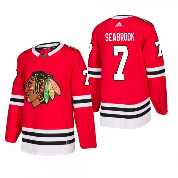 Men's Chicago Blackhawks Brent Seabrook #7 Home Red Authentic Player Cheap Jersey