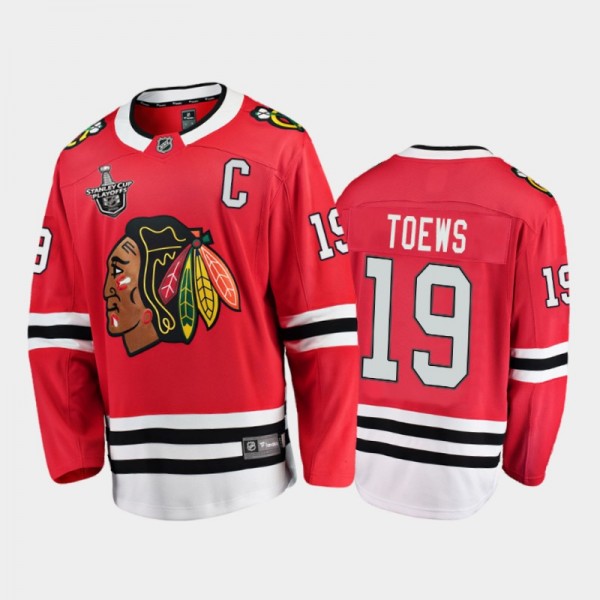 Chicago Blackhawks Jonathan Toews #19 2020 Stanley Cup Playoffs Red Home Jersey