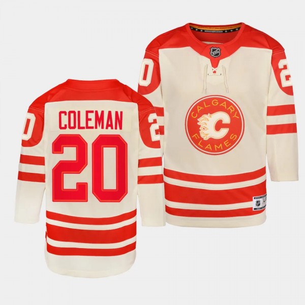 Blake Coleman Calgary Flames Youth Jersey 2023 NHL Heritage Classic Cream Premier Player Jersey