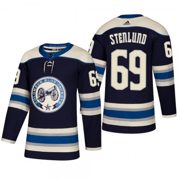Men's Columbus Blue Jackets Kevin Stenlund #69 2018-19 Alternate Reasonable Authentic Pro Jersey - Navy