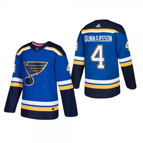 Men's St. Louis Blues Carl Gunnarsson #4 Home Blue Authentic Player Cheap Jersey
