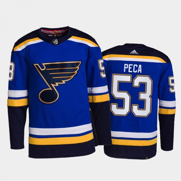 Matthew Peca St. Louis Blues Home Jersey 2021-22 Blue #53 Primegreen Authentic Pro Uniform
