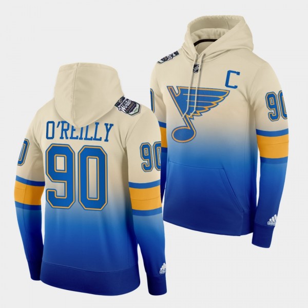 St. Louis Blues Ryan O'Reilly 2022 Winter Classic White Blue Color Crash Hoodie
