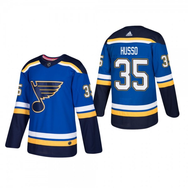 Men's St. Louis Blues Ville Husso #35 Home Blue Authentic Player Cheap Jersey