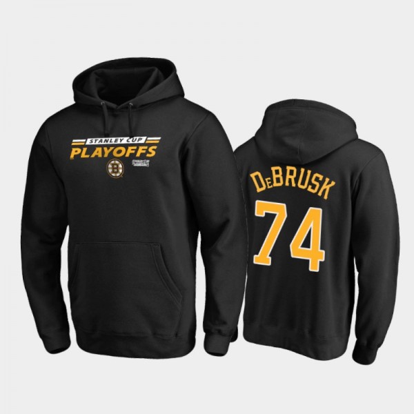 Boston Bruins Jake DeBrusk #74 Top Cheddar Pullover Black 2020 Stanley Playoffs Hoodie