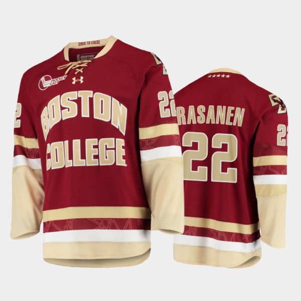 Boston College Eagles Aapeli Rasanen #22 College Hockey Maroon Jersey