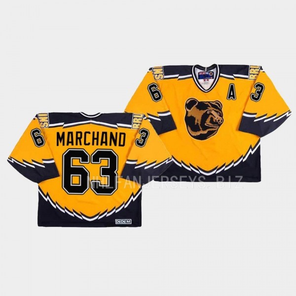 Brad Marchand Boston Bruins Throwback Gold #63 Jer...