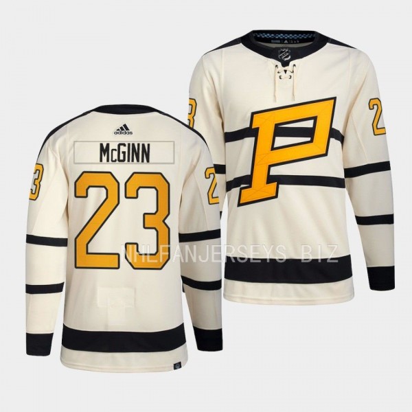 2023 Winter Classic Brock McGinn Pittsburgh Penguins Cream #23 Primegreen Jersey