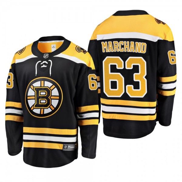 Men's Boston Bruins Brad Marchand #63 Home Black B...