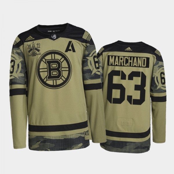Brad Marchand Boston Bruins 2022 Military Apprecia...