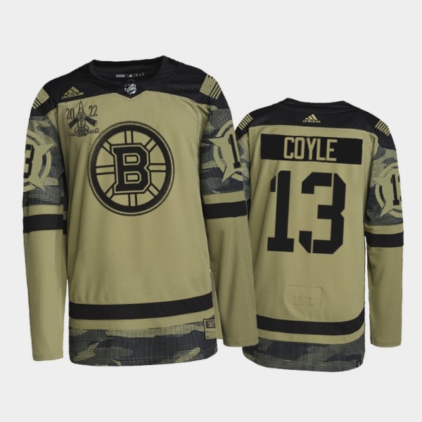 Charlie Coyle Boston Bruins 2022 Military Apprecia...