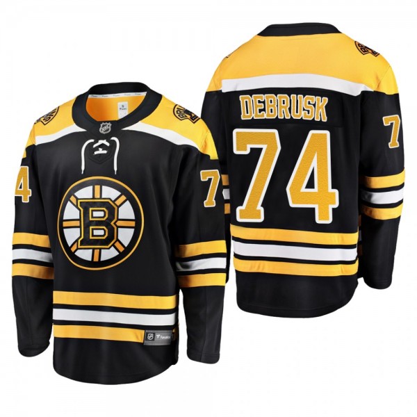 Men's Boston Bruins Jake DeBrusk #74 Home Black Br...