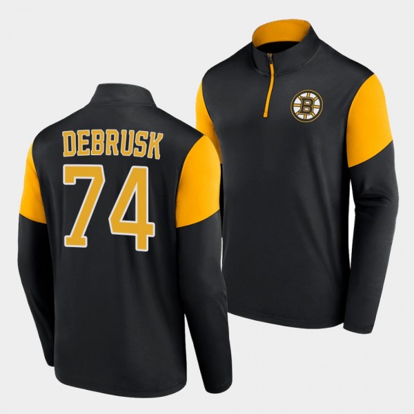 Boston Bruins Jake DeBrusk Lightweight Jacket Black Quarter-Zip
