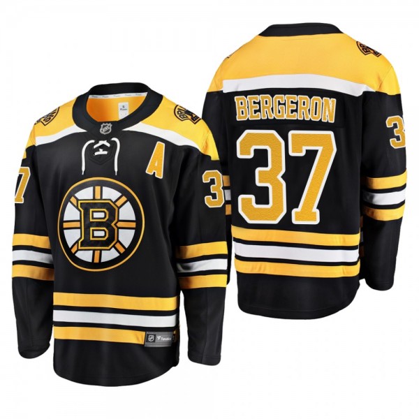 Men's Boston Bruins Patrice Bergeron #37 Home Blac...