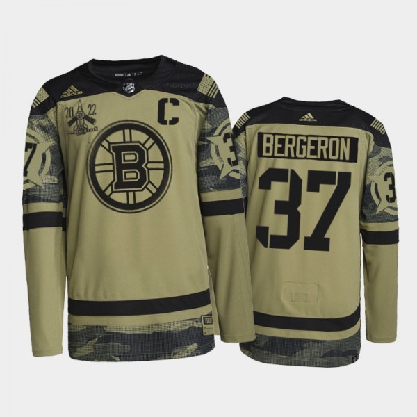 Patrice Bergeron Boston Bruins 2022 Military Appre...